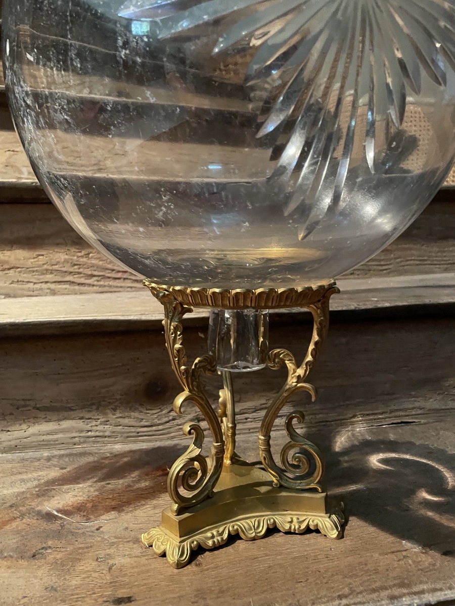 BOULE DE MONSTRANCE DE PHARMACIE, SOCLE EN Bronze  du 19ÈME-photo-2