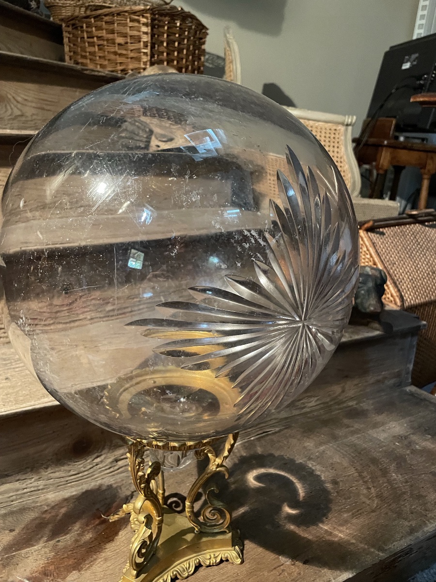BOULE DE MONSTRANCE DE PHARMACIE, SOCLE EN Bronze  du 19ÈME-photo-5
