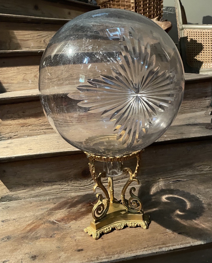 BOULE DE MONSTRANCE DE PHARMACIE, SOCLE EN Bronze  du 19ÈME-photo-6