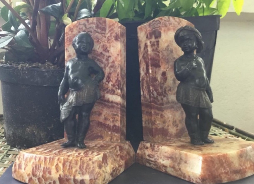 Nubian Bronze Bookends, Dlg Charles Cordier-photo-2