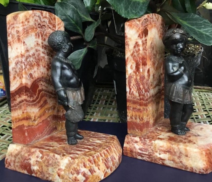 Nubian Bronze Bookends, Dlg Charles Cordier-photo-4