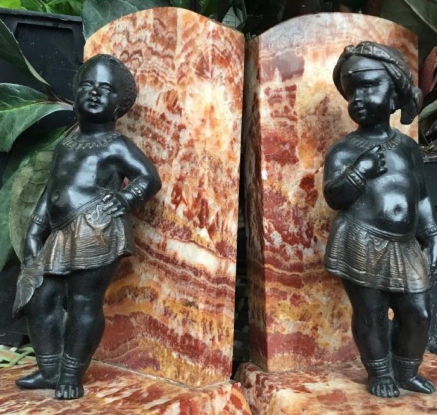 Nubian Bronze Bookends, Dlg Charles Cordier-photo-1
