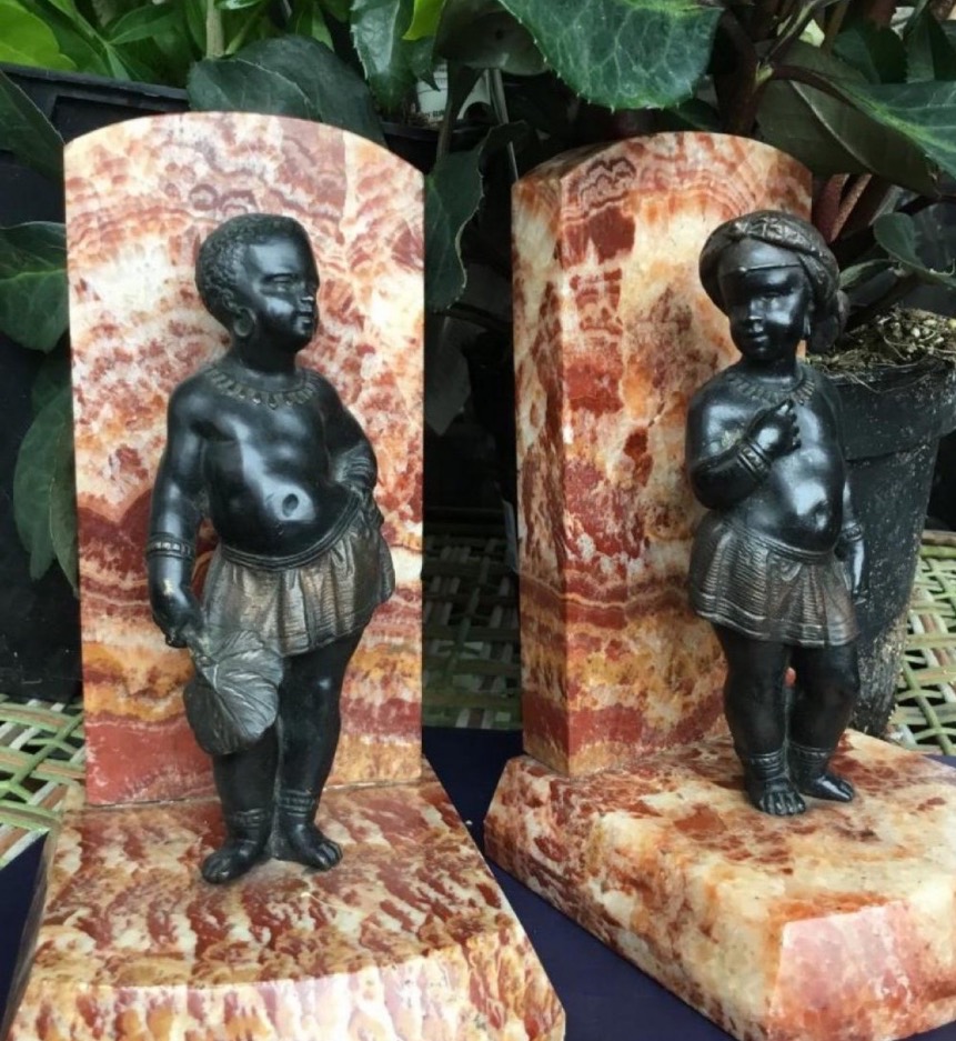 Nubian Bronze Bookends, Dlg Charles Cordier