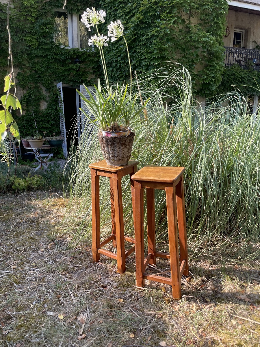 Pair Of Oak Stools -photo-7