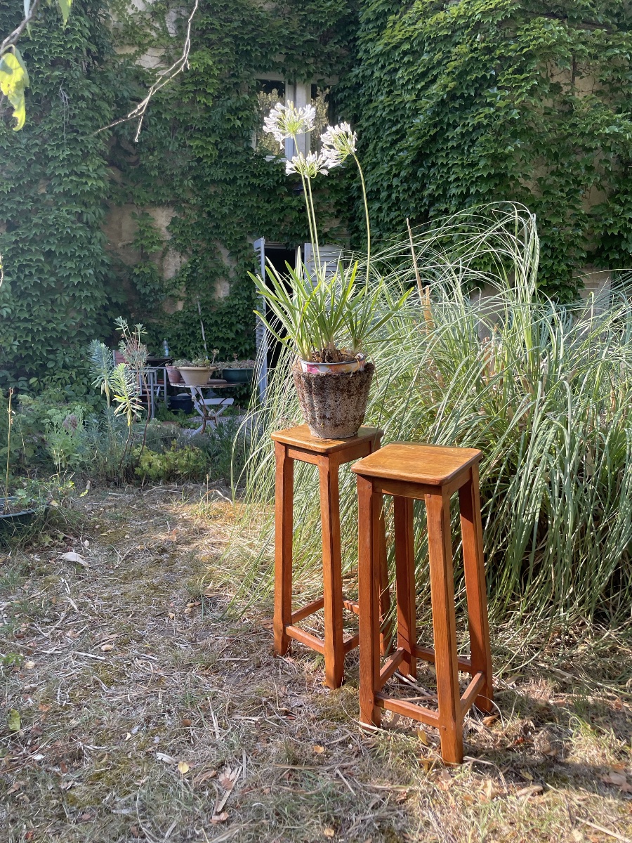 Pair Of Oak Stools -photo-8