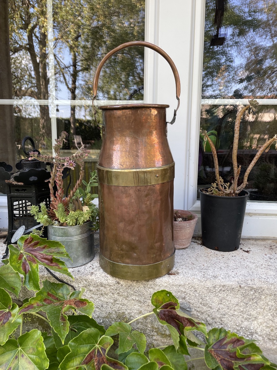 Copper Umbrella Stand With Two Patinas -photo-4