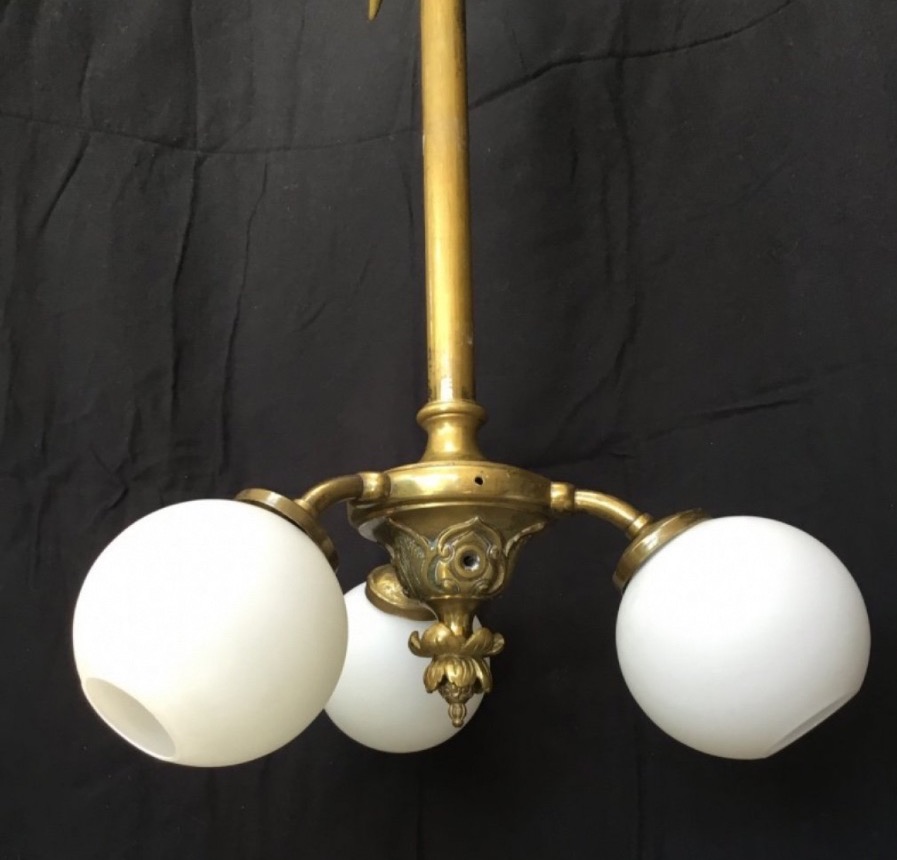  Dragon Staircases Chandelier (148 Cm) In Gilded Bronze, Nap III-photo-2