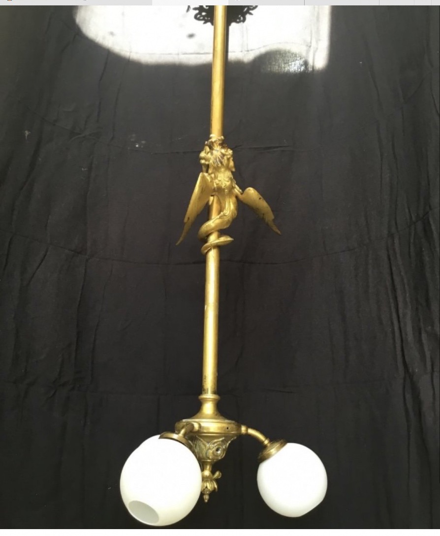  Dragon Staircases Chandelier (148 Cm) In Gilded Bronze, Nap III-photo-4