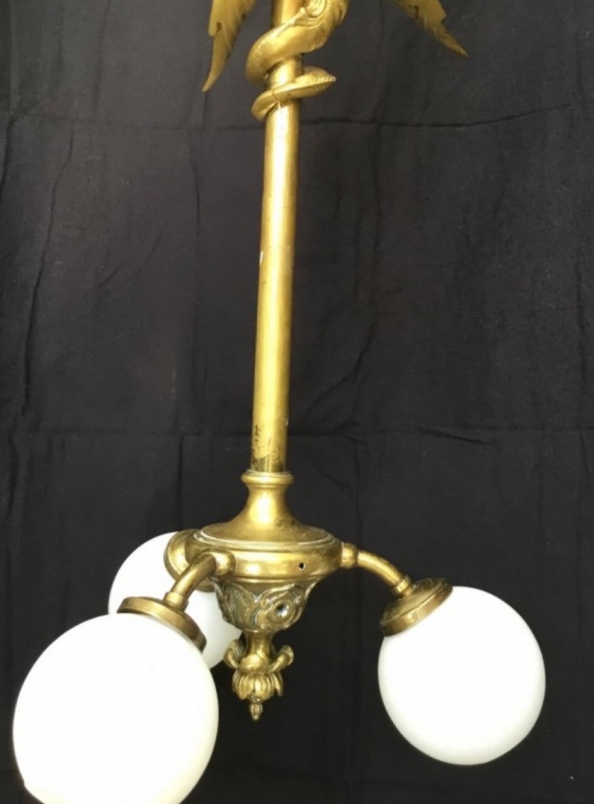  Dragon Staircases Chandelier (148 Cm) In Gilded Bronze, Nap III-photo-5