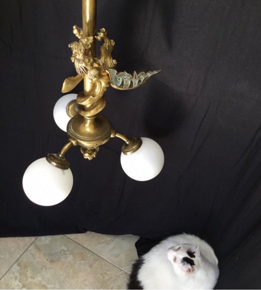  Dragon Staircases Chandelier (148 Cm) In Gilded Bronze, Nap III-photo-7