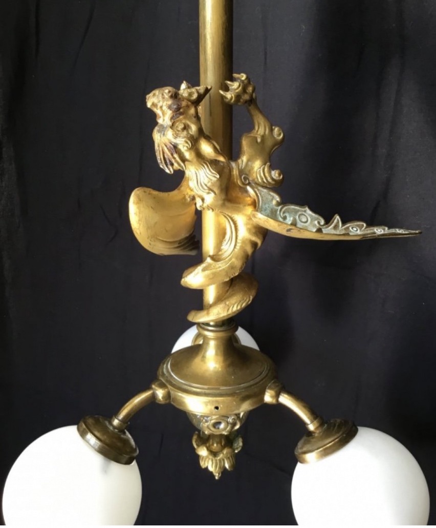  Dragon Staircases Chandelier (148 Cm) In Gilded Bronze, Nap III-photo-8