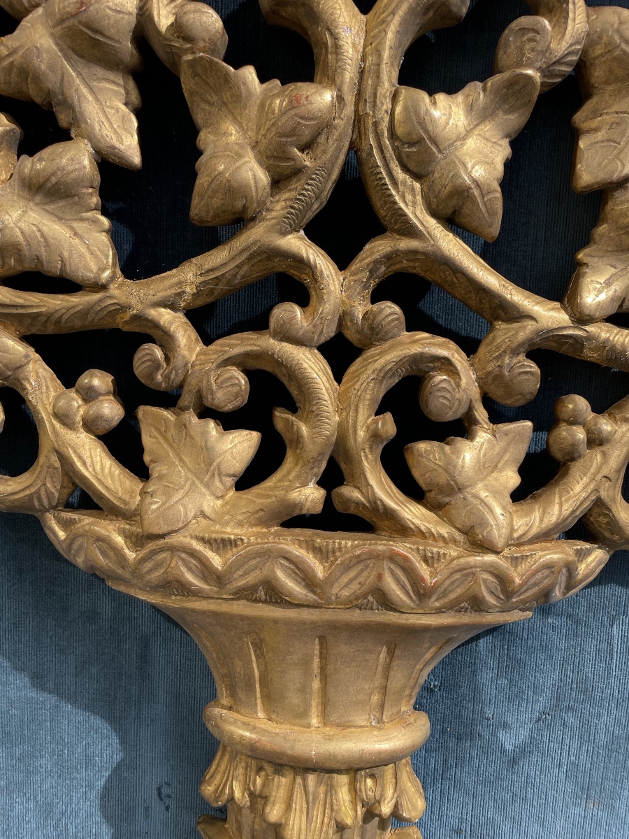Imposant décor en bois doré du XVIIÈME 95,5 cm-photo-2