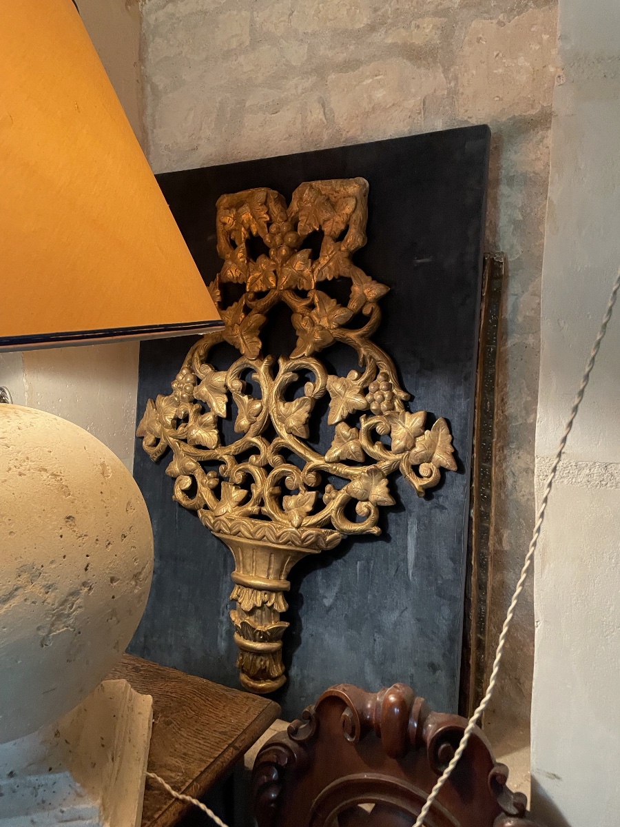 Imposant décor en bois doré du XVIIÈME 95,5 cm-photo-3