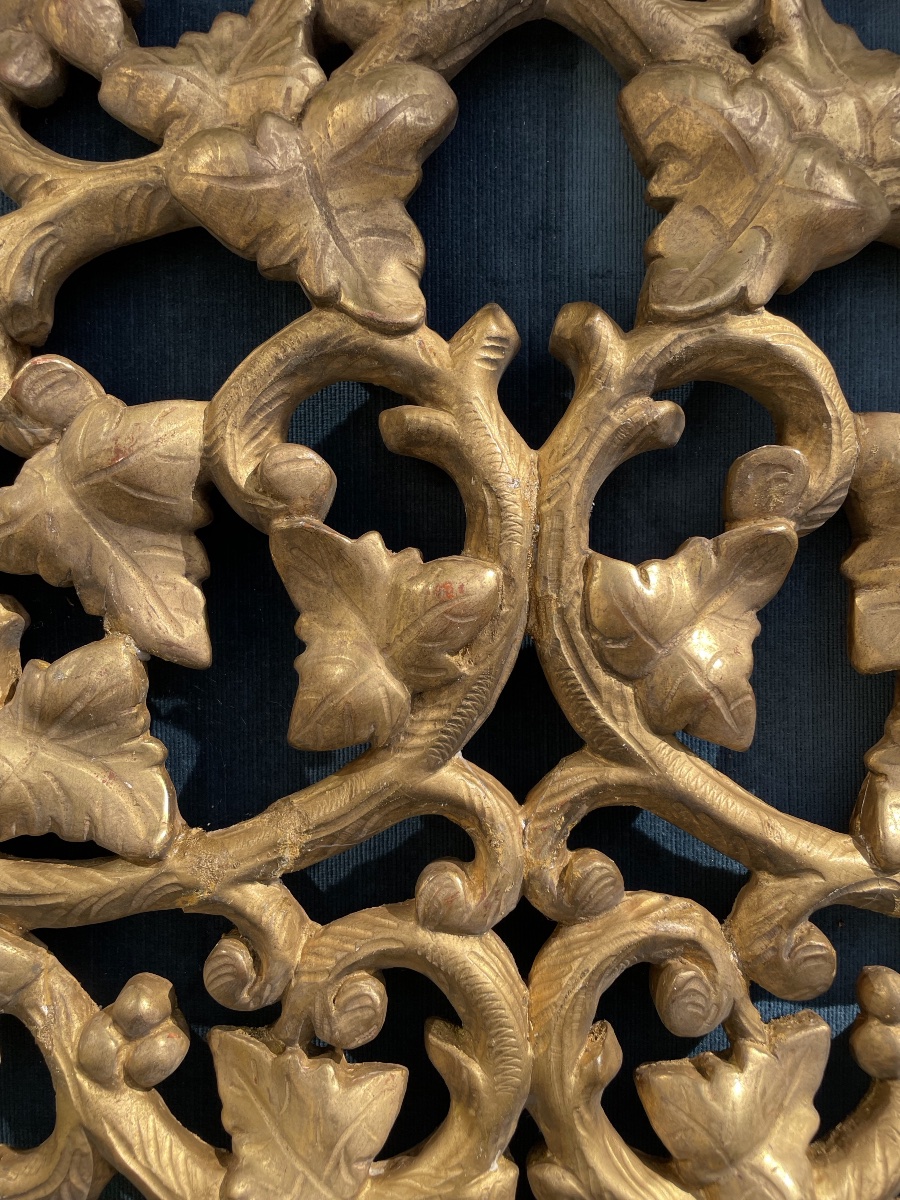 Imposant décor en bois doré du XVIIÈME 95,5 cm-photo-1