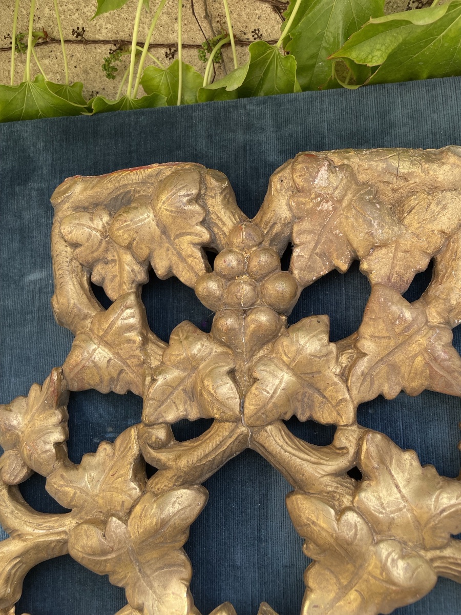 Imposant décor en bois doré du XVIIÈME 95,5 cm-photo-3