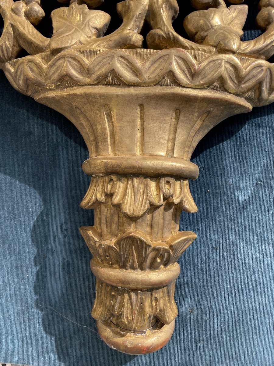 Imposant décor en bois doré du XVIIÈME 95,5 cm-photo-5