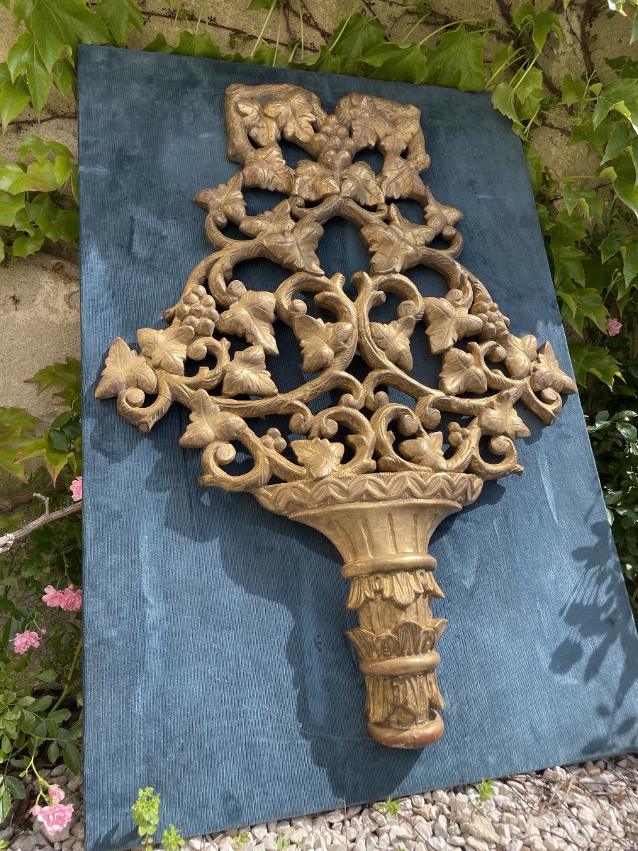 Imposant décor en bois doré du XVIIÈME 95,5 cm-photo-8