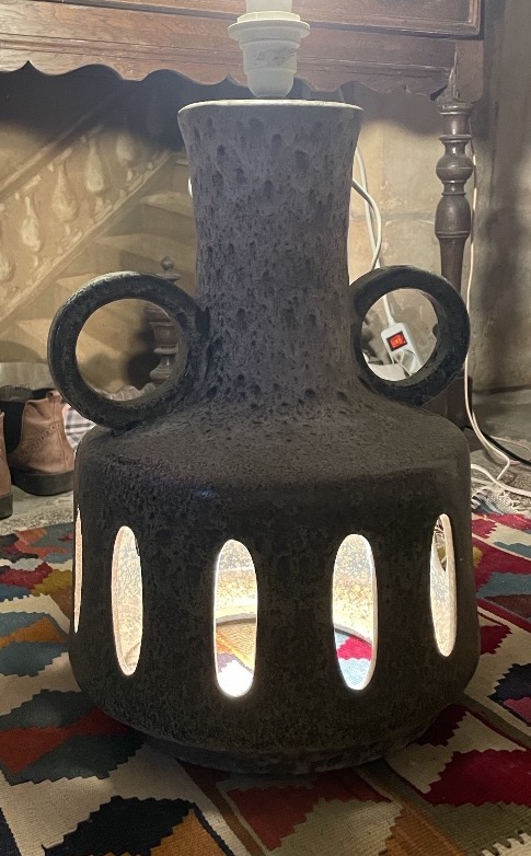 LAMPE EN CÉRAMIQUE VERNISSÉE, VERS 1970 -photo-2