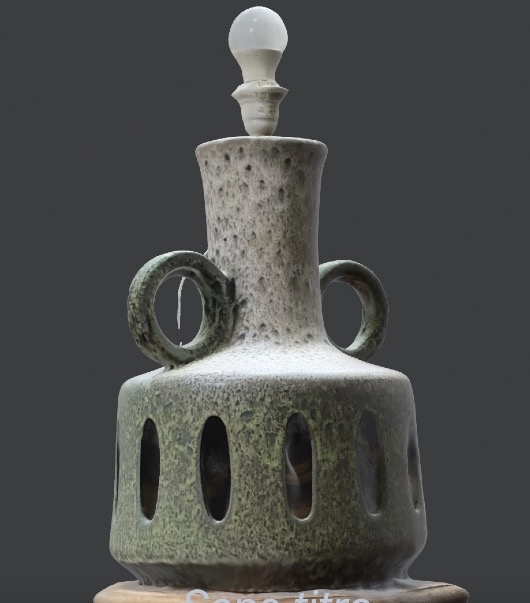 LAMPE EN CÉRAMIQUE VERNISSÉE, VERS 1970 