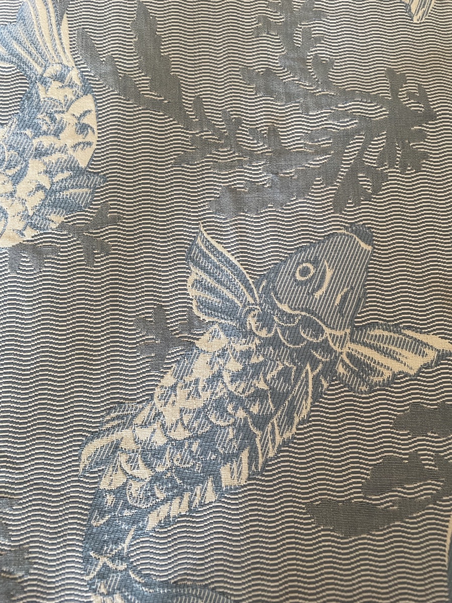A Long Curtain Featuring Carp, Japanese Design -photo-3