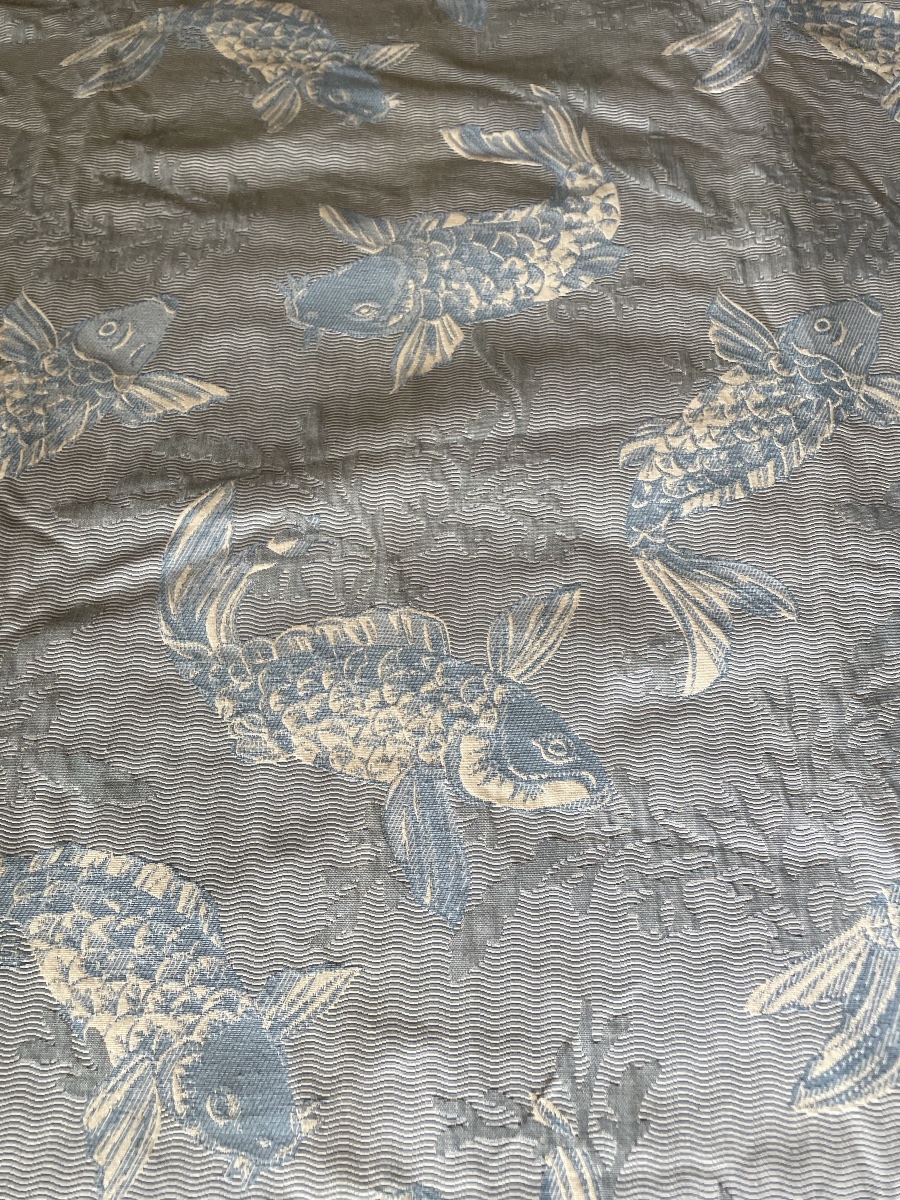 A Long Curtain Featuring Carp, Japanese Design -photo-1