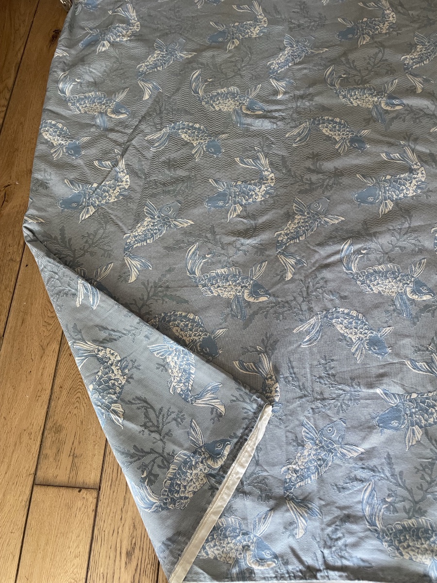 A Long Curtain Featuring Carp, Japanese Design -photo-3