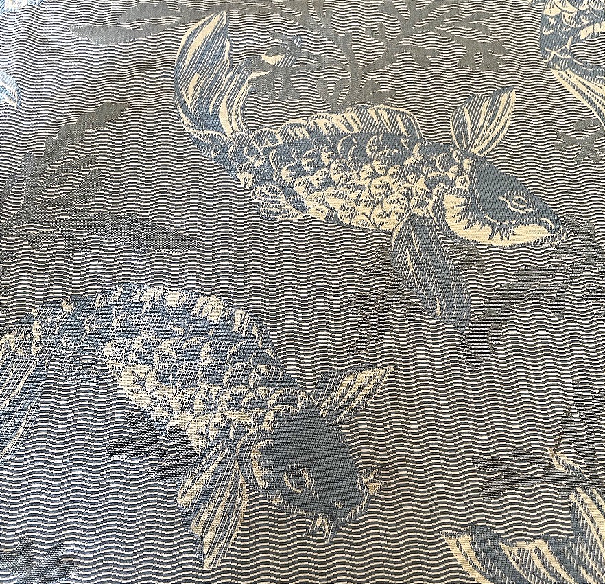 A Long Curtain Featuring Carp, Japanese Design 