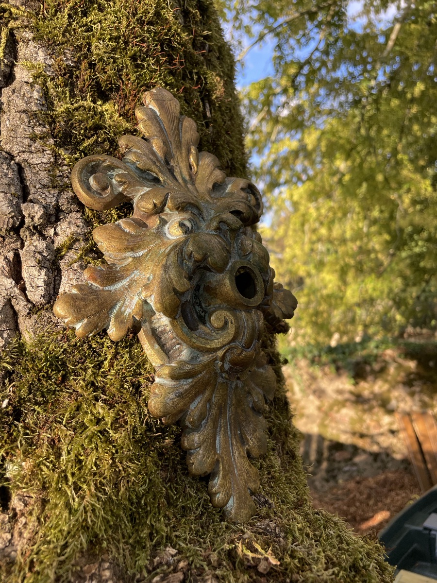 Petit gueuloir de Fontaine, tête de lion fantastique -photo-3