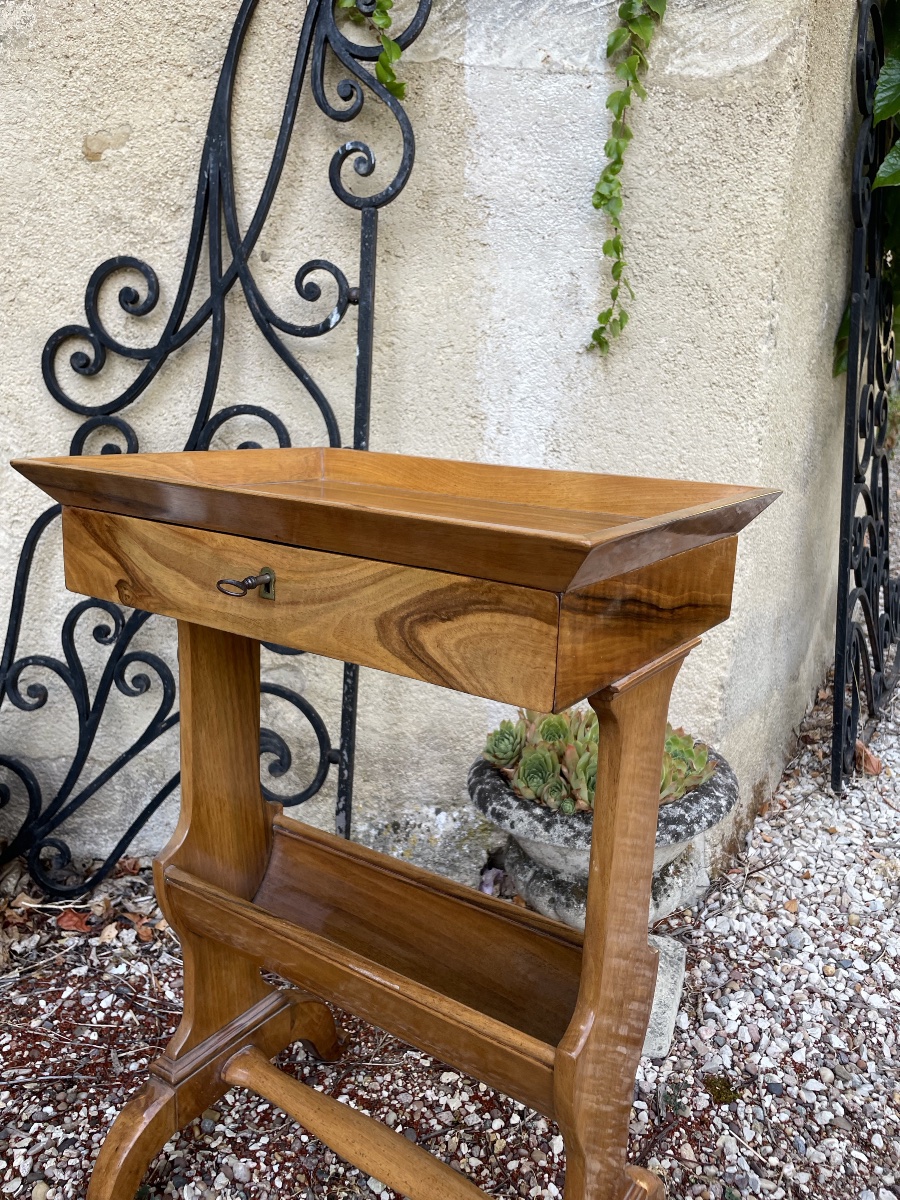 table de salon en placage de noyer , Charles X-photo-3