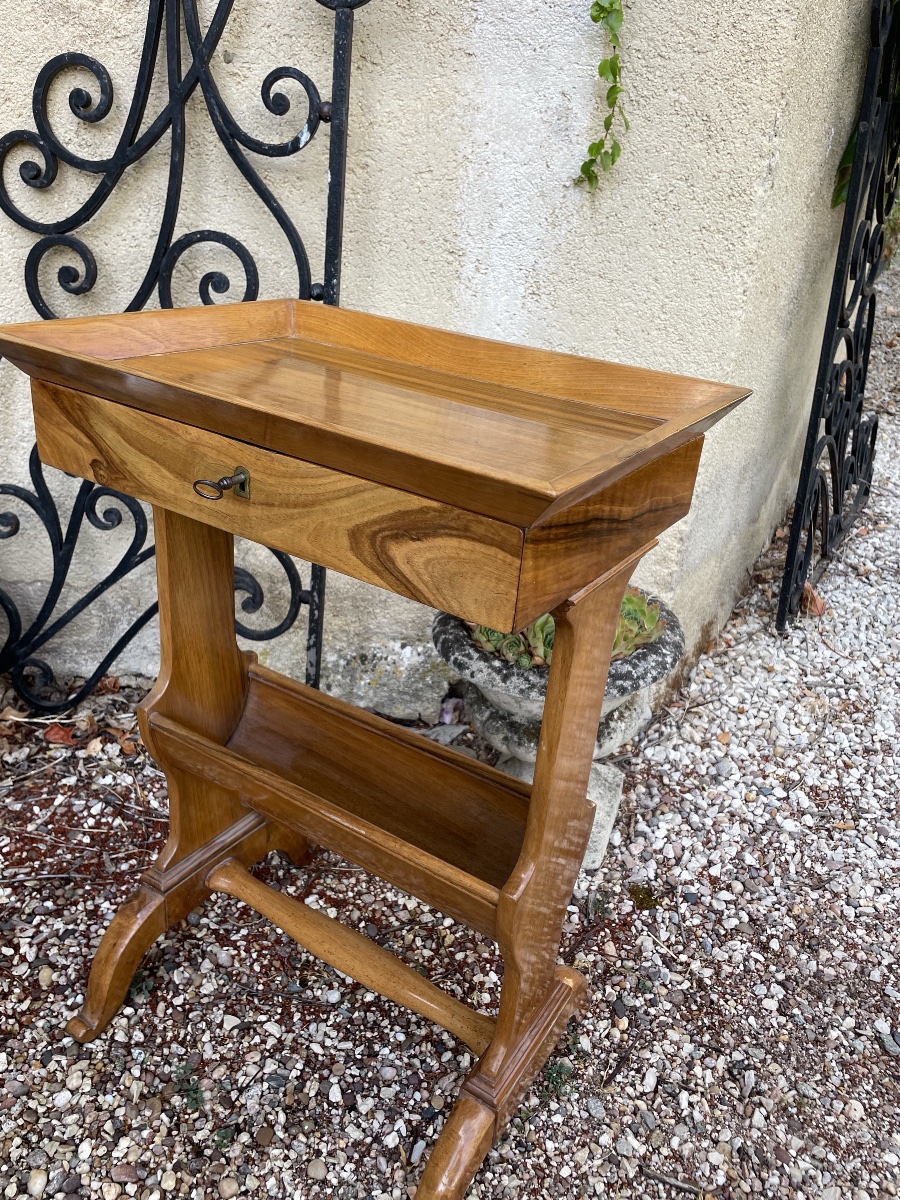 table de salon en placage de noyer , Charles X-photo-4