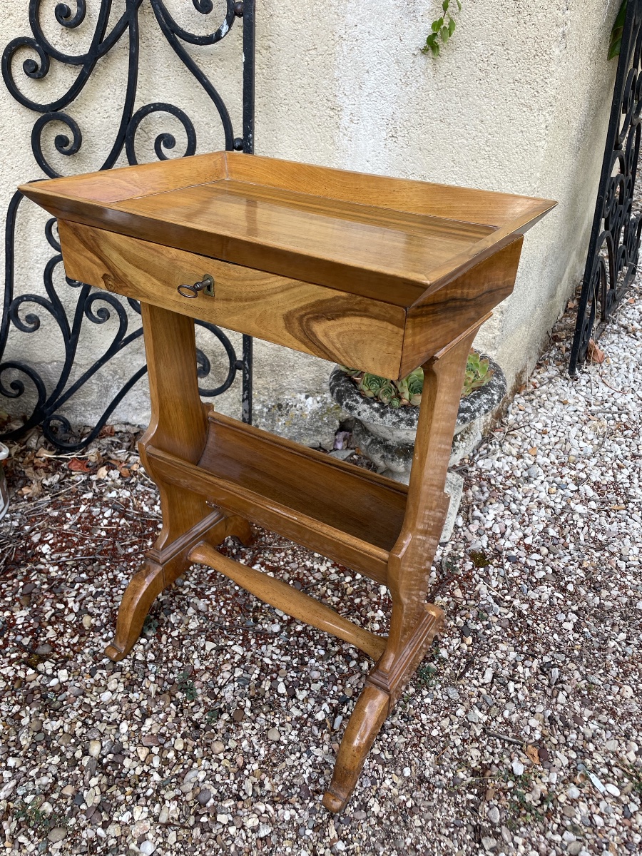 table de salon en placage de noyer , Charles X-photo-5