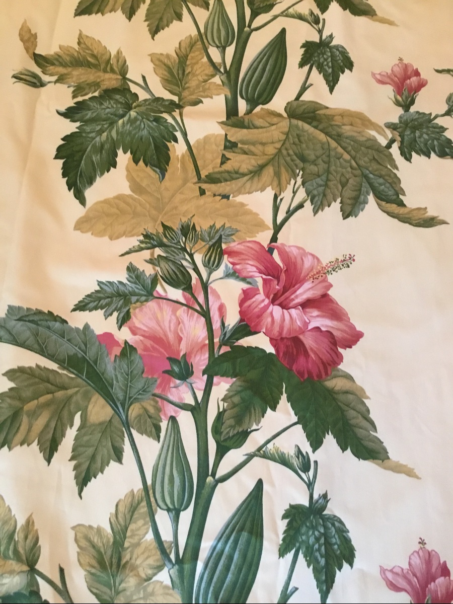 La très grande paire de doubles rideaux hibiscus, baie vitrée 