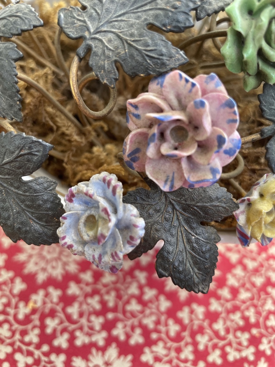 Porcelain Flower Basket Centerpiece -photo-4