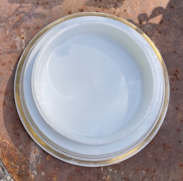 Paris Porcelain Planter And Saucer, A Nice Size -photo-5