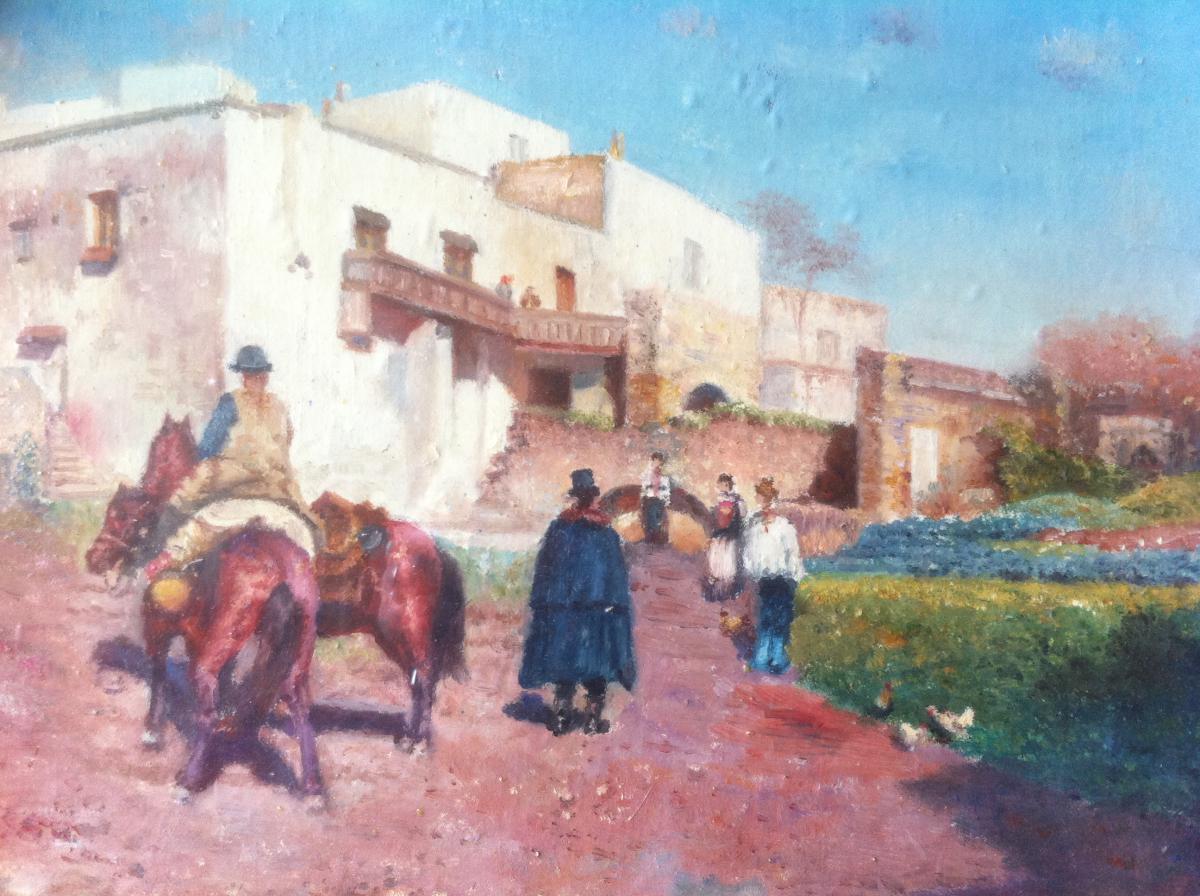 Huile Sur Carton, école d'Amérique Du Sud