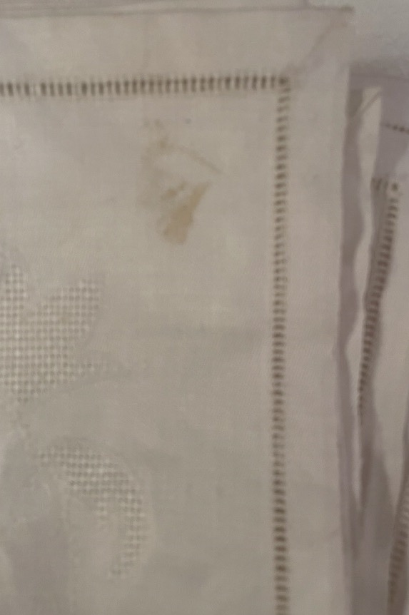 NAPPE ET SES 12 SERVIETTES EN LIN DAMASSÉ – MONOGRAMME Y B -photo-1
