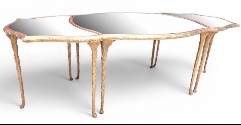 Bronze Coffee Table With Palm Tree Design By Attr Maison Baguès, Circa 1950–70-photo-4