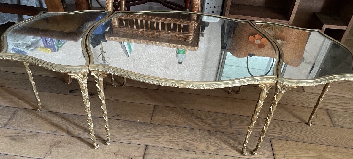 Bronze Coffee Table With Palm Tree Design By Attr Maison Baguès, Circa 1950–70-photo-7