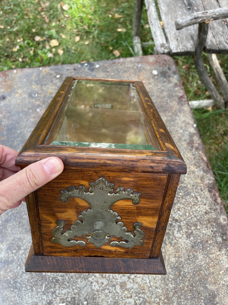 English Glass Tea Caddy, Signed -photo-4