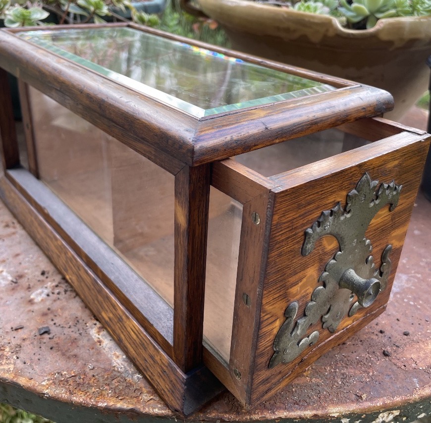 English Glass Tea Caddy, Signed 