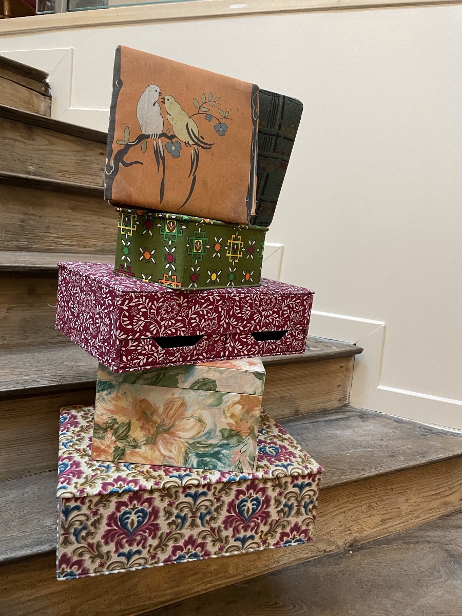 The Lot Of Vintage Fabric Boxes-photo-2