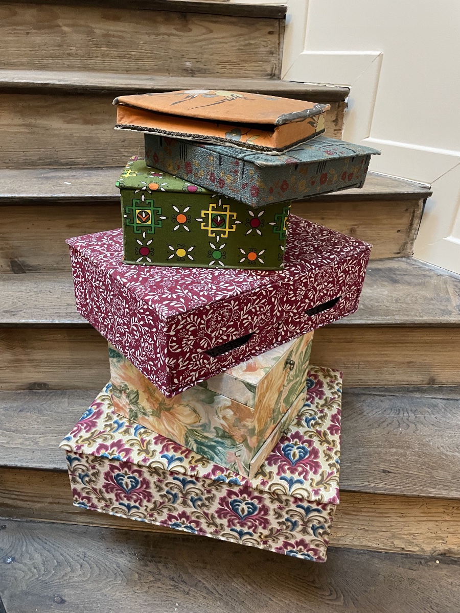 The Lot Of Vintage Fabric Boxes-photo-1