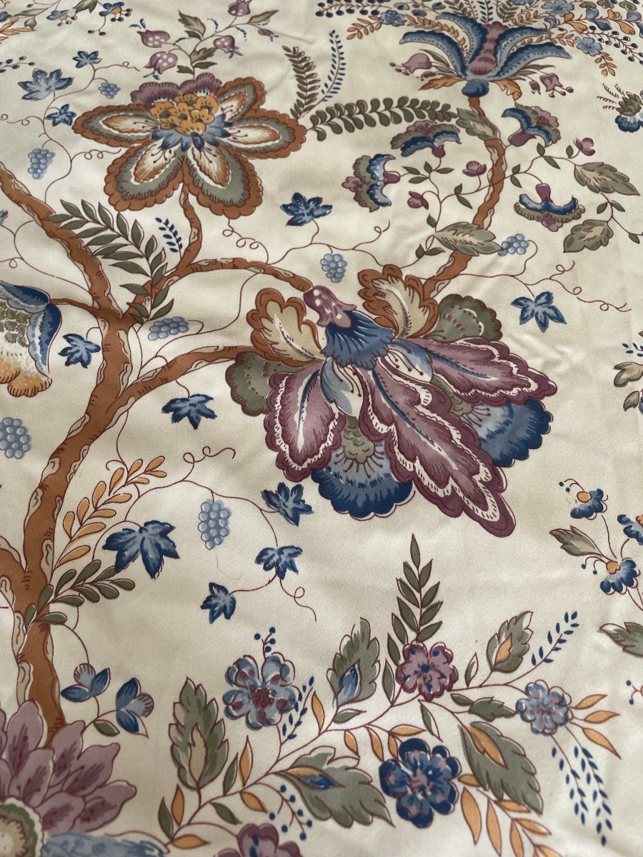 La paire de grands rideaux à décor d’indienne ( H254 x 200 cm) -photo-2