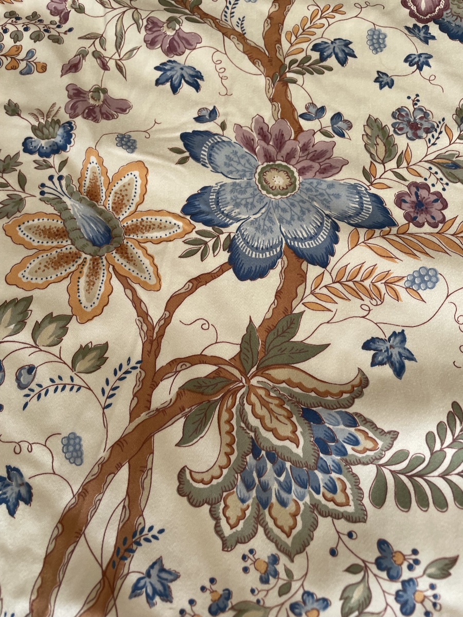 La paire de grands rideaux à décor d’indienne ( H254 x 200 cm) -photo-4