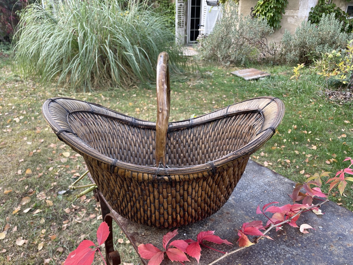 Panier à Ikebana en osier tressé -photo-4