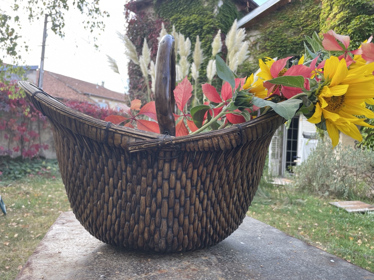 Panier à Ikebana en osier tressé -photo-8