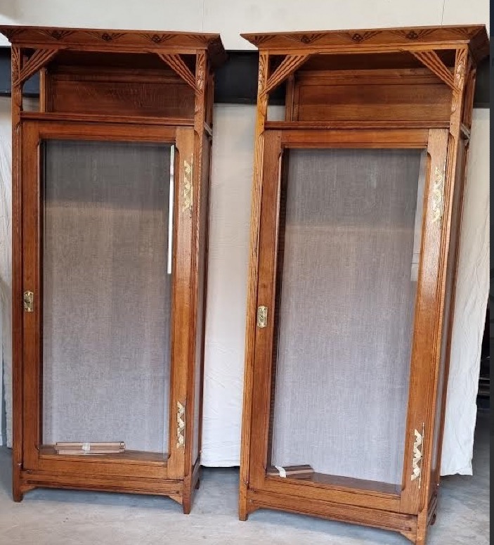 Pair Of Art Nouveau Bookcases In Light Oak – Ateliers Majorelle, Nancy, Circa 1905