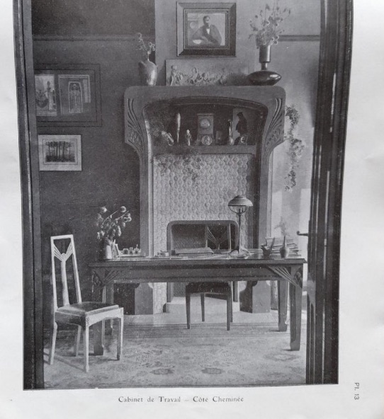 Majorelle Desk And Armchair Set - "pine Cone" (c. 1905)-photo-2