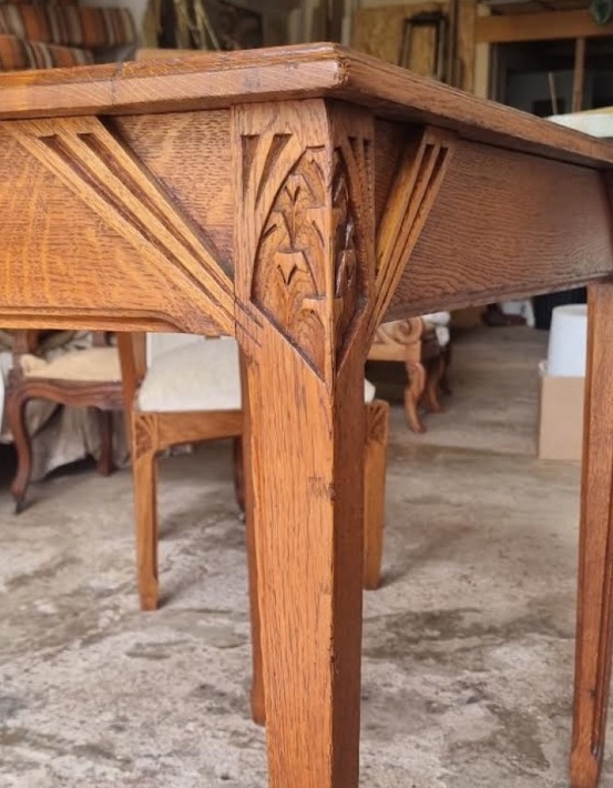 Majorelle Desk And Armchair Set - "pine Cone" (c. 1905)-photo-4