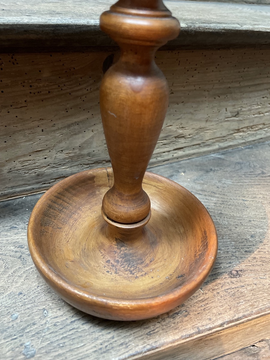 Chandelier de style scandinave en bois tourné -photo-2